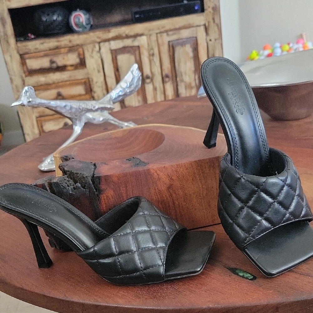 Charlotte Russe Black Quilted Heels